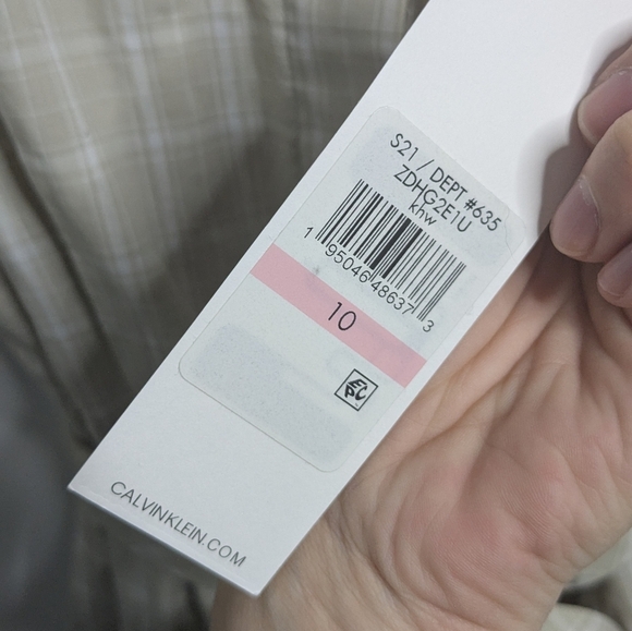 Calvin Klein size 10 Short Sleeve Cotton Blend Dress - Beige/White - Picture 4 of 11